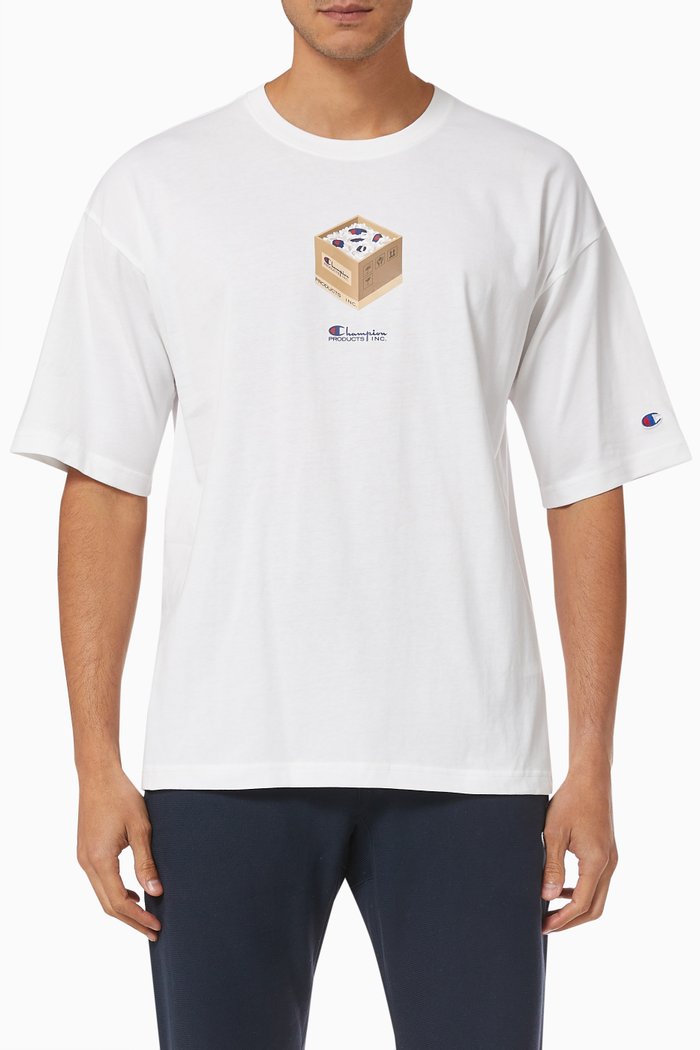 

Graphic Print T-shirt in Cotton, White