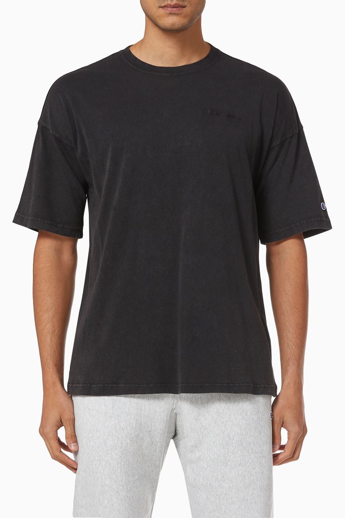 Reverse Weave Logo T-Shirt, Black