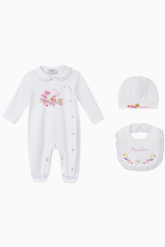 

Daisy Print Cotton Set, Set of 3, White