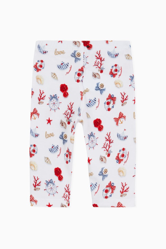 

Print Jersey Leggings, White