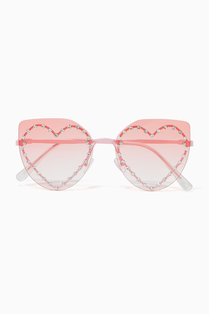 

Heart-shaped Tinted Sunglasses, Pink
