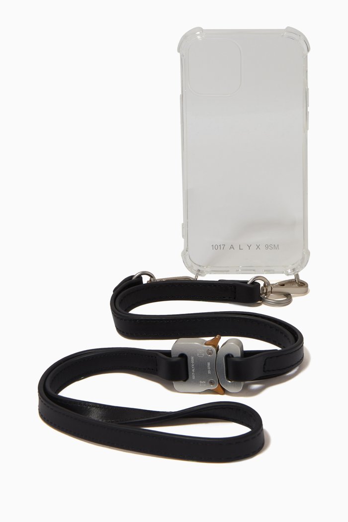 

iPhone 12 Case with Buckled Strap in PU & Leather, Silver