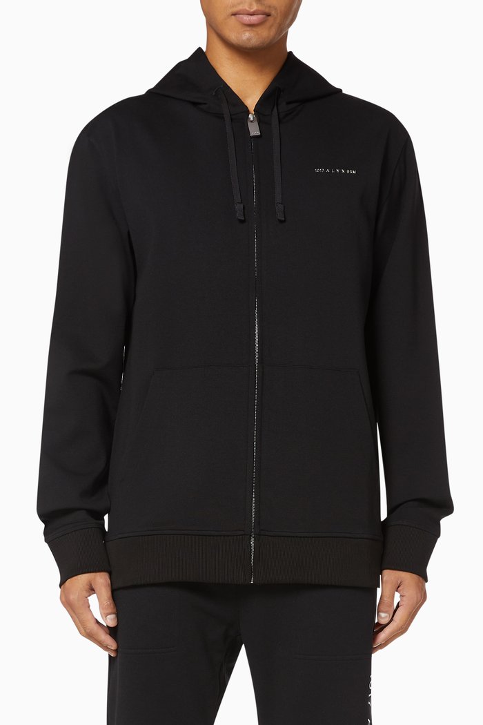 

Logo Cotton Hoodie, Black