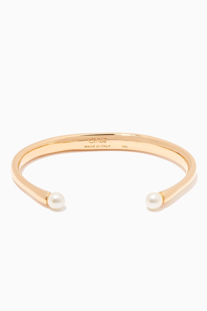 

Darcey Round Cuff Bracelet in Brass & Crystal Glass, Gold