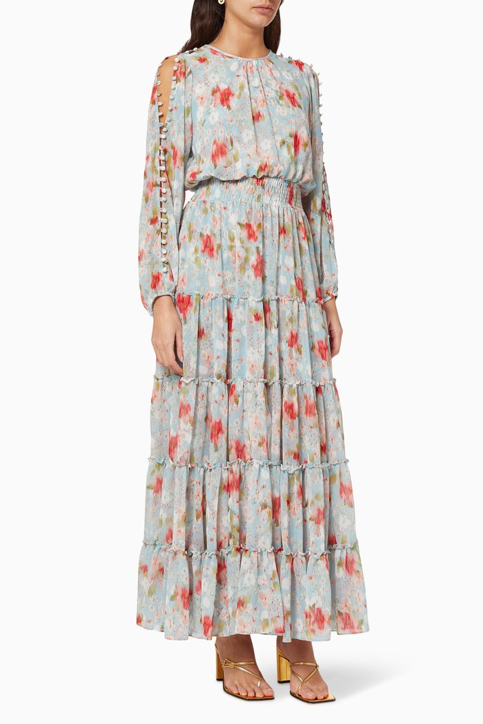 

Anya Floral Chiffon Dress, Blue
