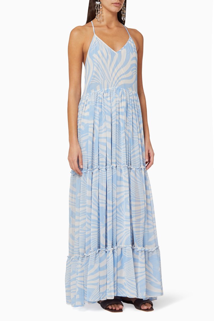 Kalita Chiffon Dress, Blue