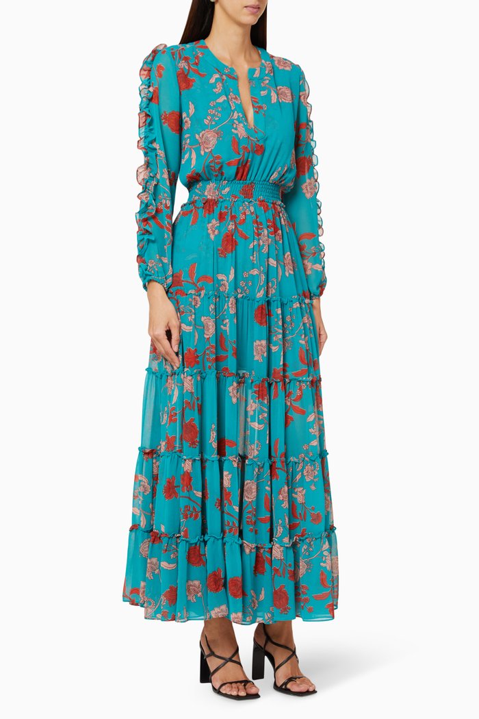 

Hadeya Ruffle Tiered Dress, Blue