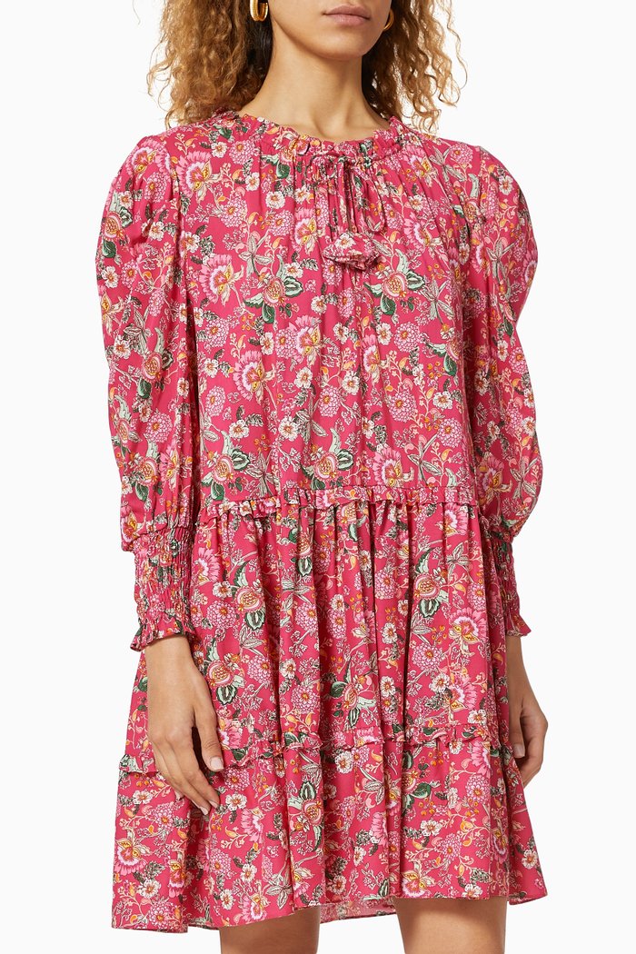 

Maya Floral Cotton-Blend Dress, Pink