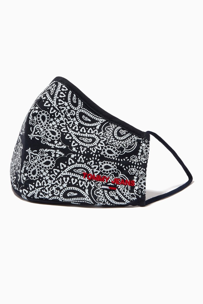 

Bandana Print Face Mask in Cotton, Blue