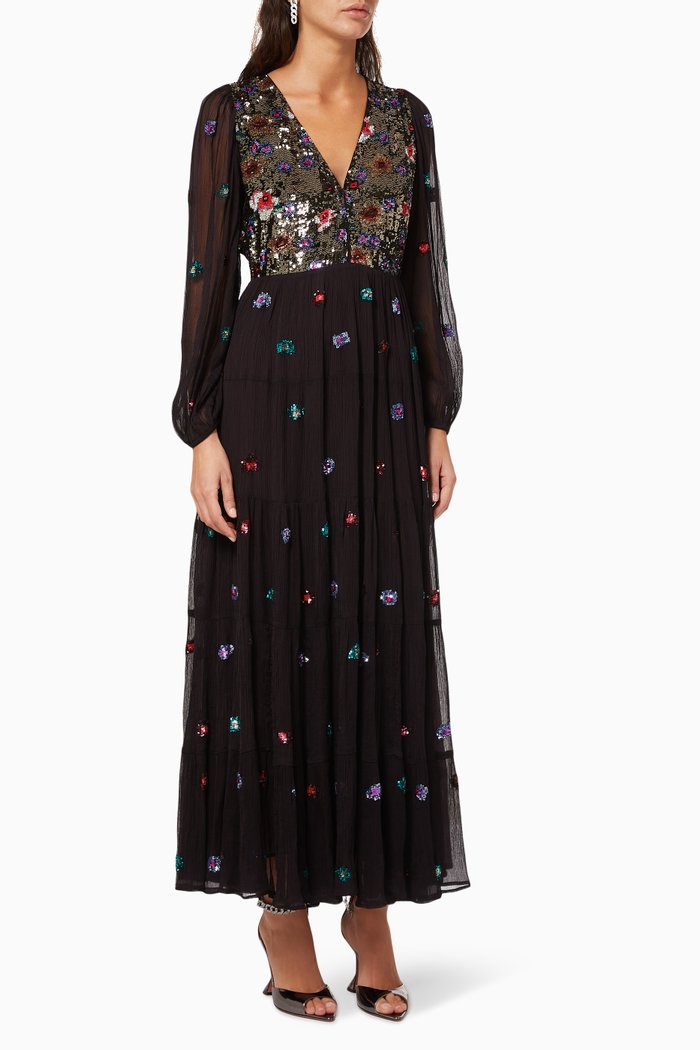 

Anahita Sequin Embellished Dress, Black