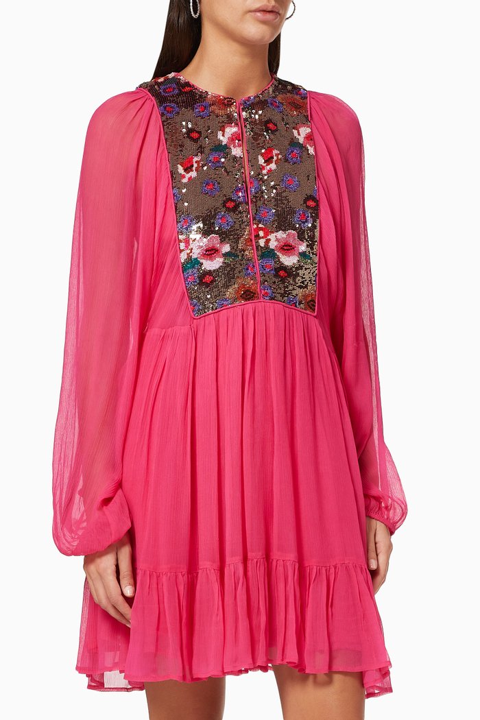 

Zahia Chiffon Dress, Pink