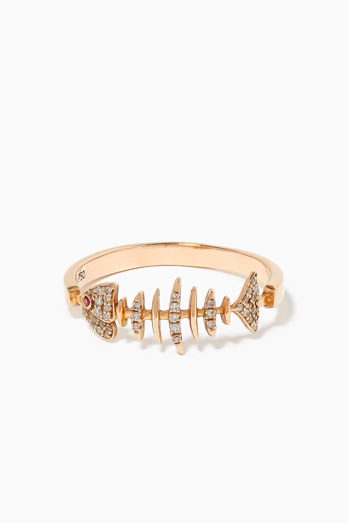 Wishbone Small Ring in 18kt Rose Gold