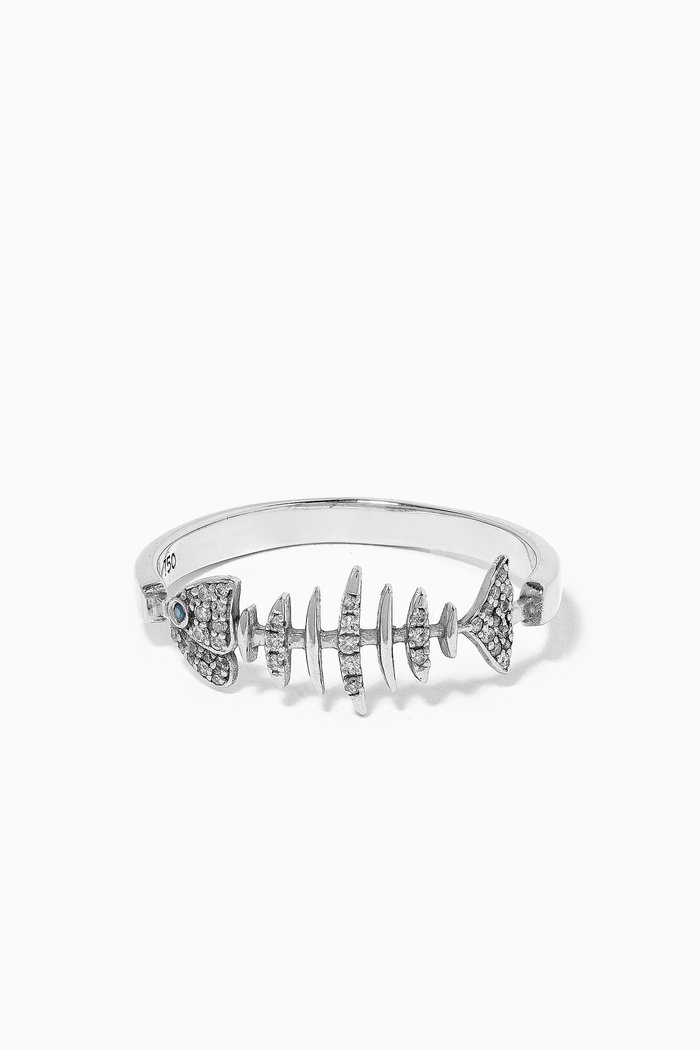 

Wishbone Small Ring in 18kt White Gold, Silver