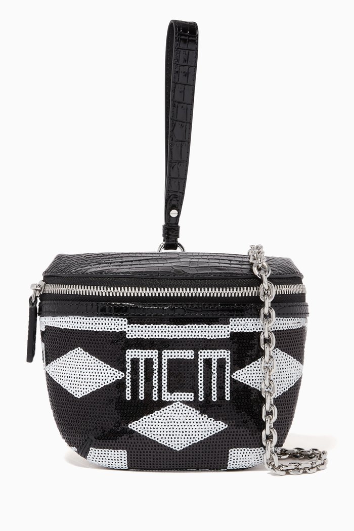

X-Mini Klassik Crossbody in Croc-Embossed Sequin Leather, Black