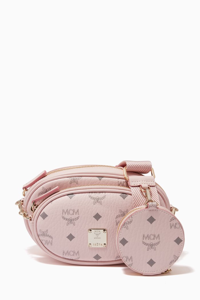 

Small Essential Multi-Function Crossbody in Visetos, Pink