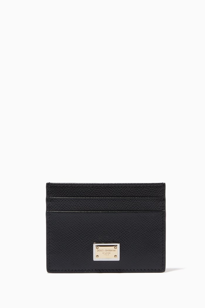 

DG Card Case in Dauphine Leather, Black