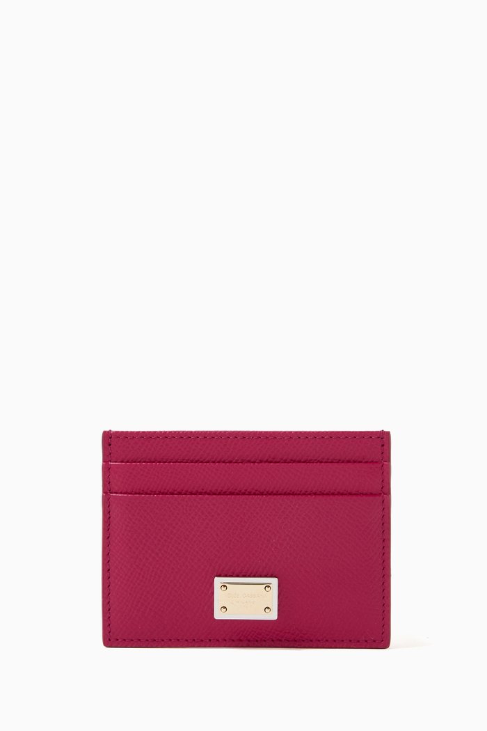 

DG Card Case in Dauphine Leather, Pink