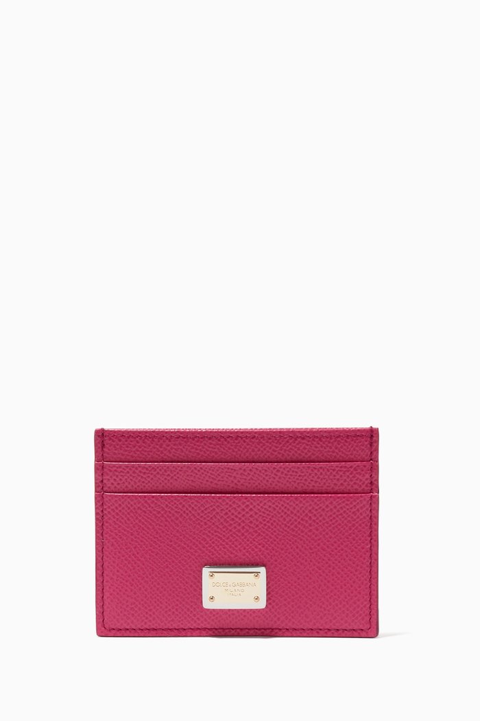 

DG Card Case in Dauphine Leather, Pink