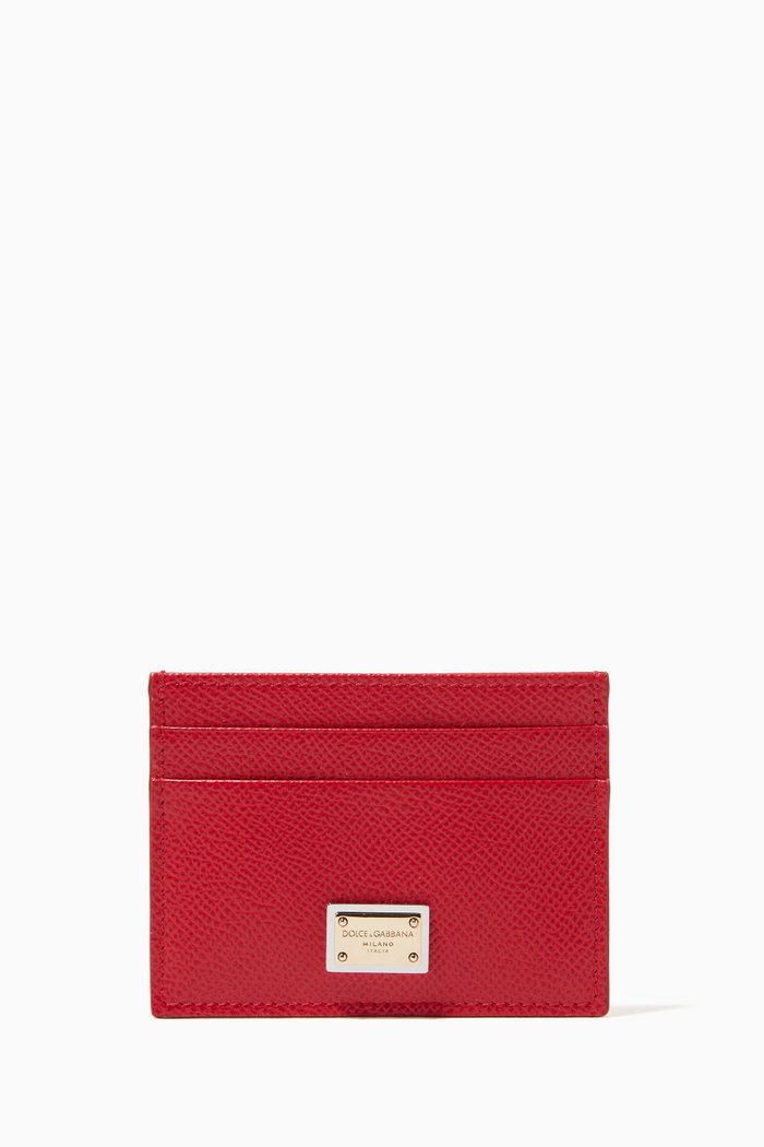 

DG Card Case in Dauphine Leather, Red