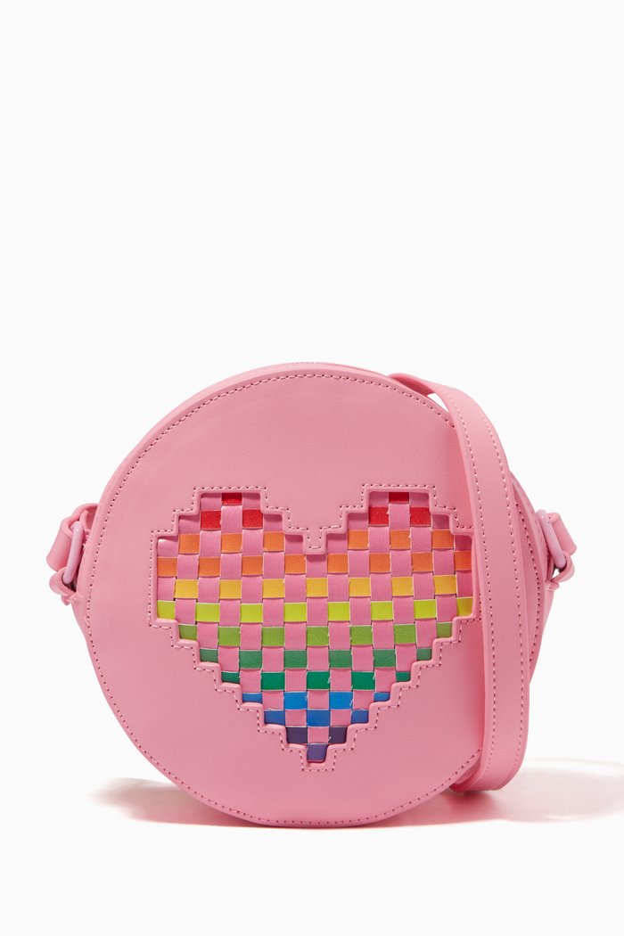 

Inserted Heart Bag in Faux Leather, Pink