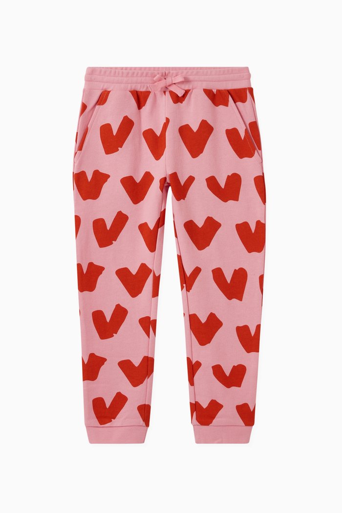

Hearts Fleece Organic Cotton Sweatpants, Pink