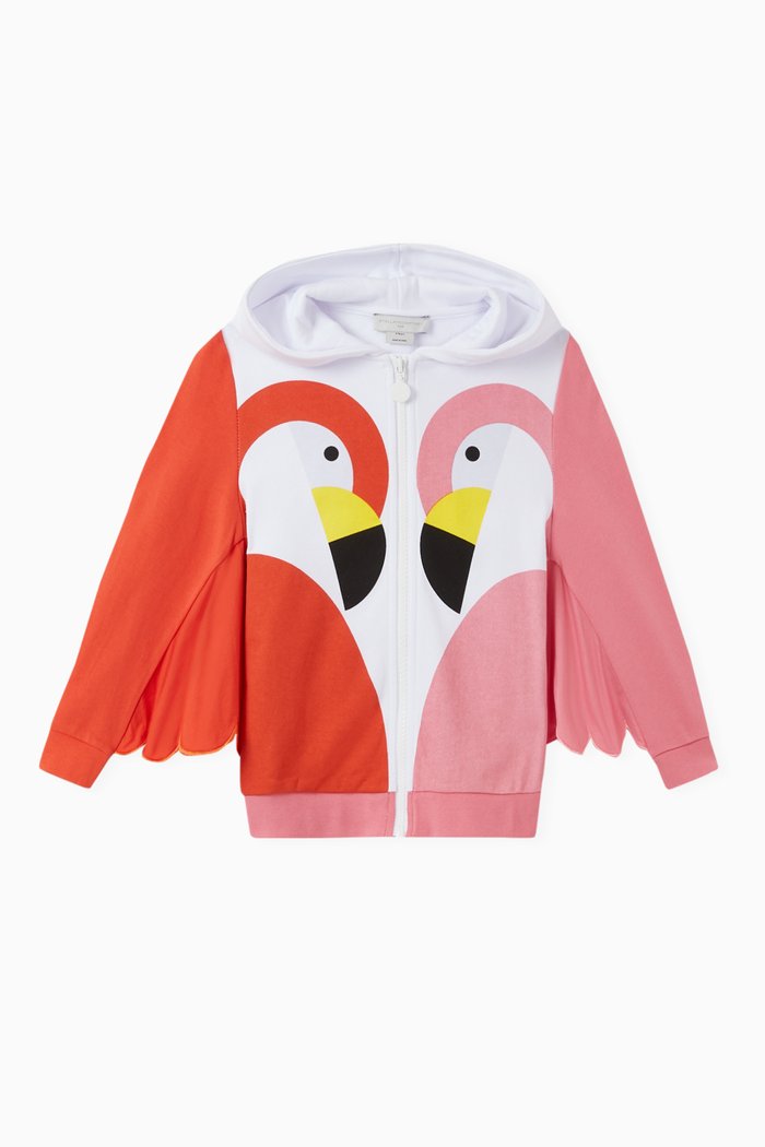 

Flamingo Zip Hoodie in Organic Cotton, Multicolour