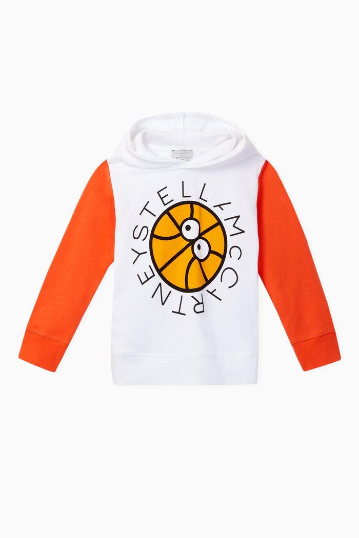 

Basketball Logo Organic Cotton Oversize Hoodie, White