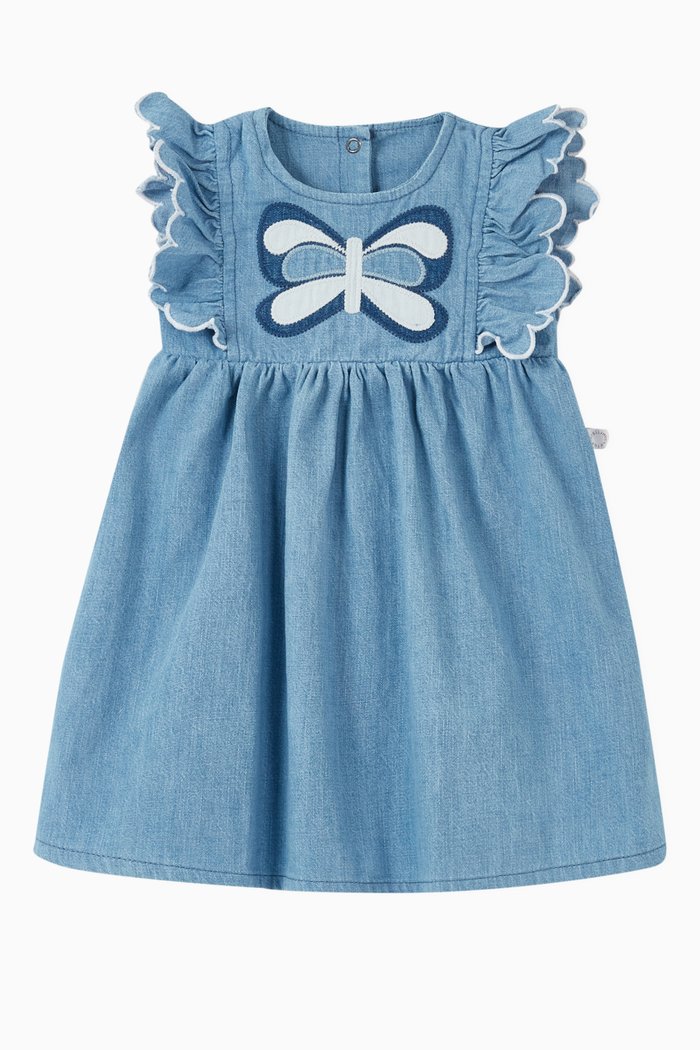 

Butterfly Patch Denim Dress, Blue