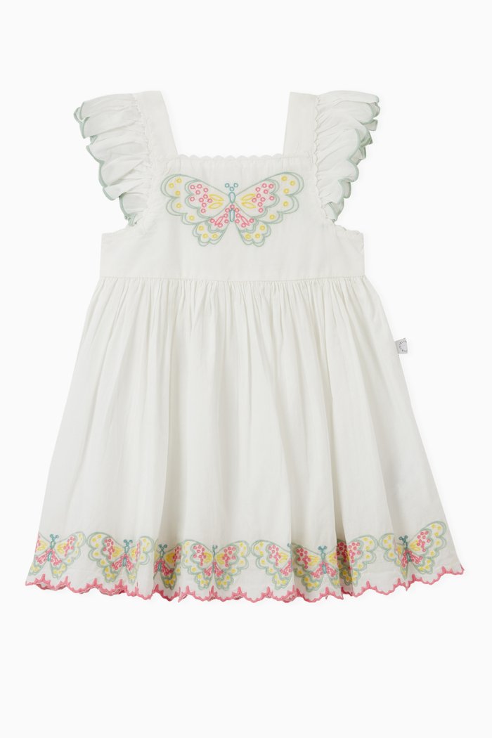 

Butterfly Organic Cotton Dress with Bloomers, White