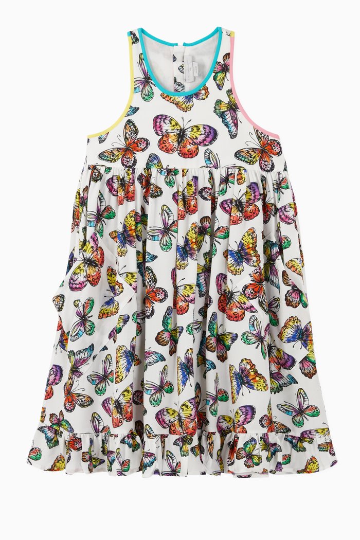 

Butterfly Viscose Dress, White