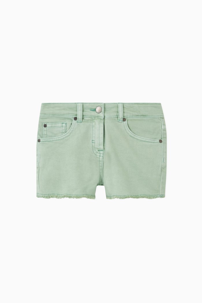 

Stretch Denim Shorts, Green