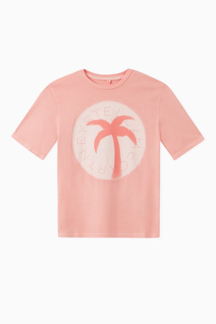 

Logo Disk Oversize T-shirt in Organic Cotton, Pink