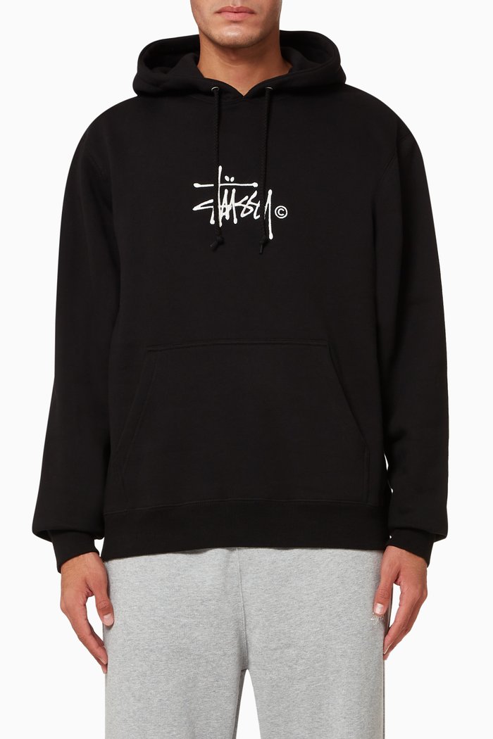 

Copyright Stock Embroidered Cotton Fleece Hoodie, Black