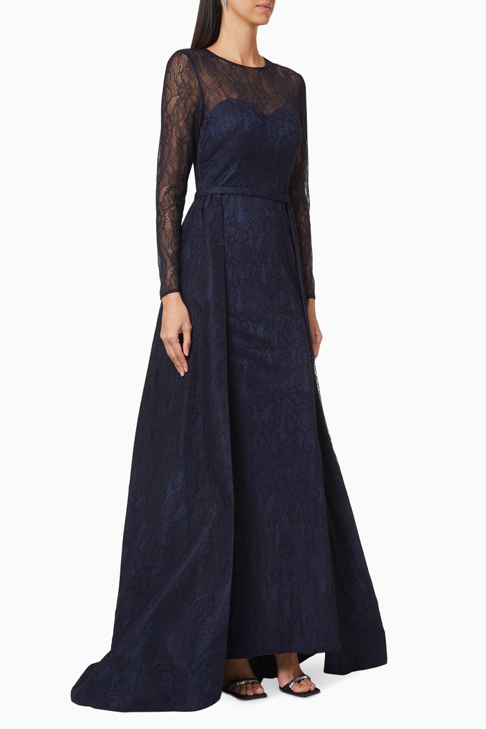 

Lace Crepe Dress, Blue
