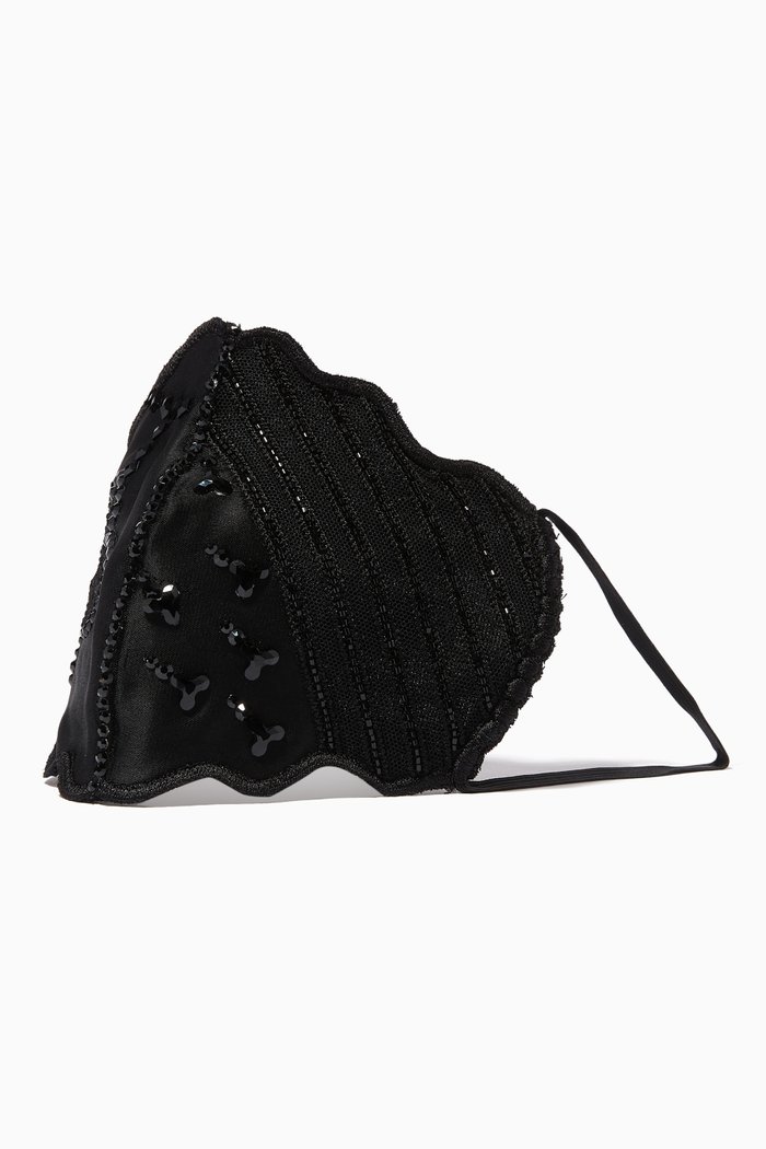 

Italian Velvet Face Mask with Swarovski Crystals, Black