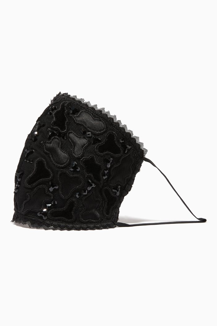 

Italian Velvet Face Mask with Swarovski Crystals, Black