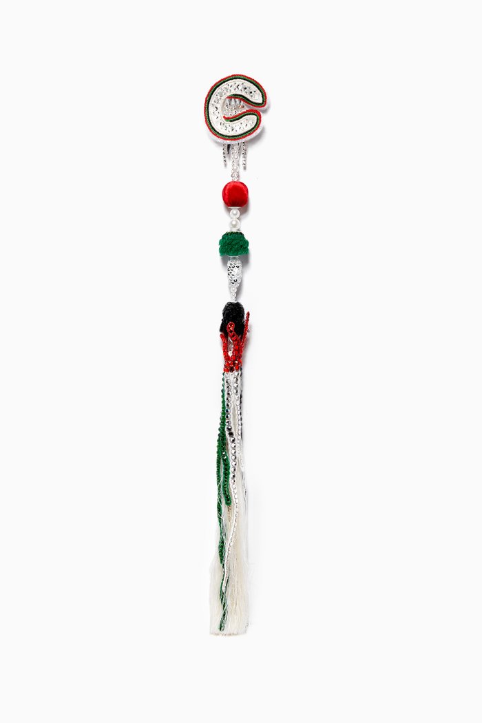 

Spanish Satin Tarboush Brooch with Swarovski Crystal, Multicolour