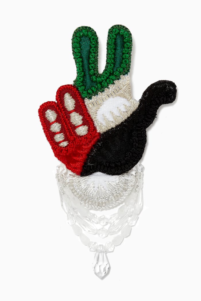 

Spanish Satin Hand Brooch, Multicolour