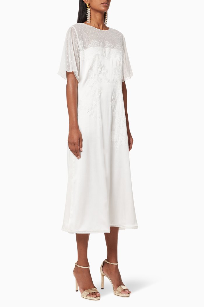 

Spanish Satin Lace Inner Dress, White