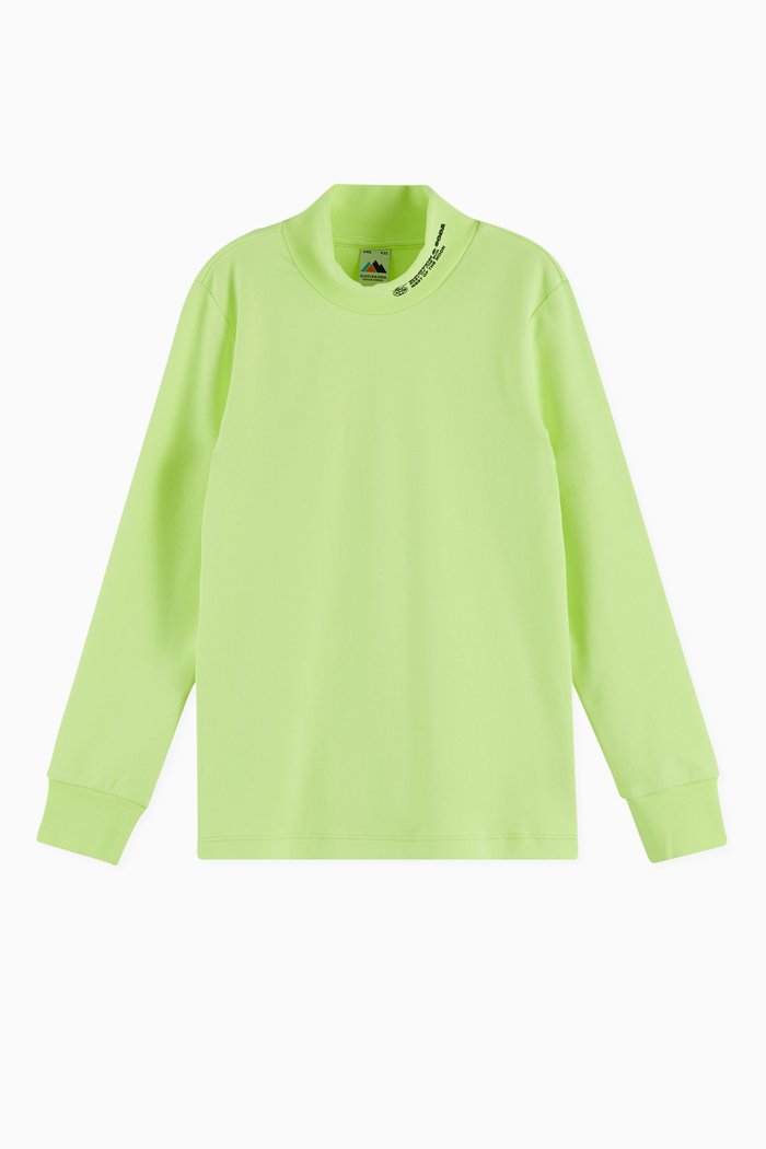 

Text Print Cotton T-shirt, Green