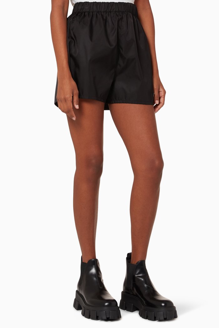 

Triangle Logo Re-Nylon Gabardine Shorts, Black