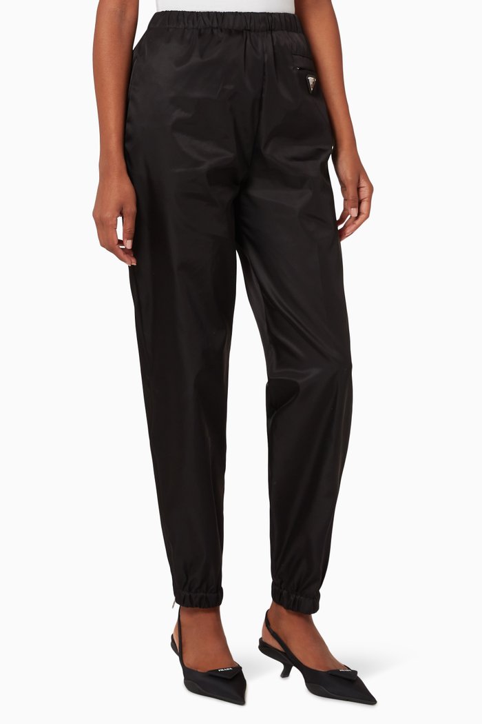 

Triangle Logo Re-Nylon Gabardine Pants, Black