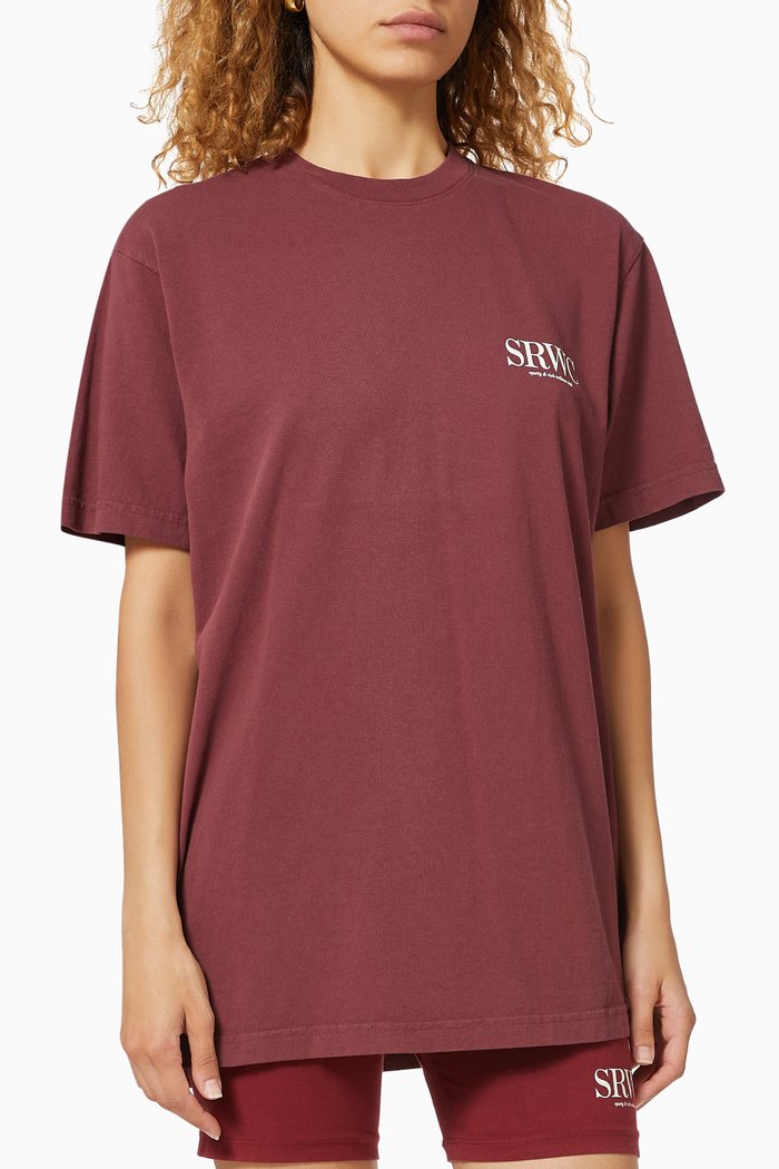 Upper East Side Cotton T-Shirt, Burgundy