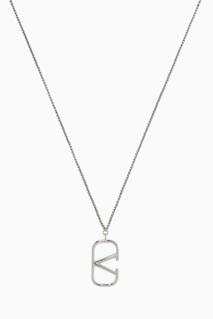 

Valentino Garavani VLOGO Necklace in Metal, Silver