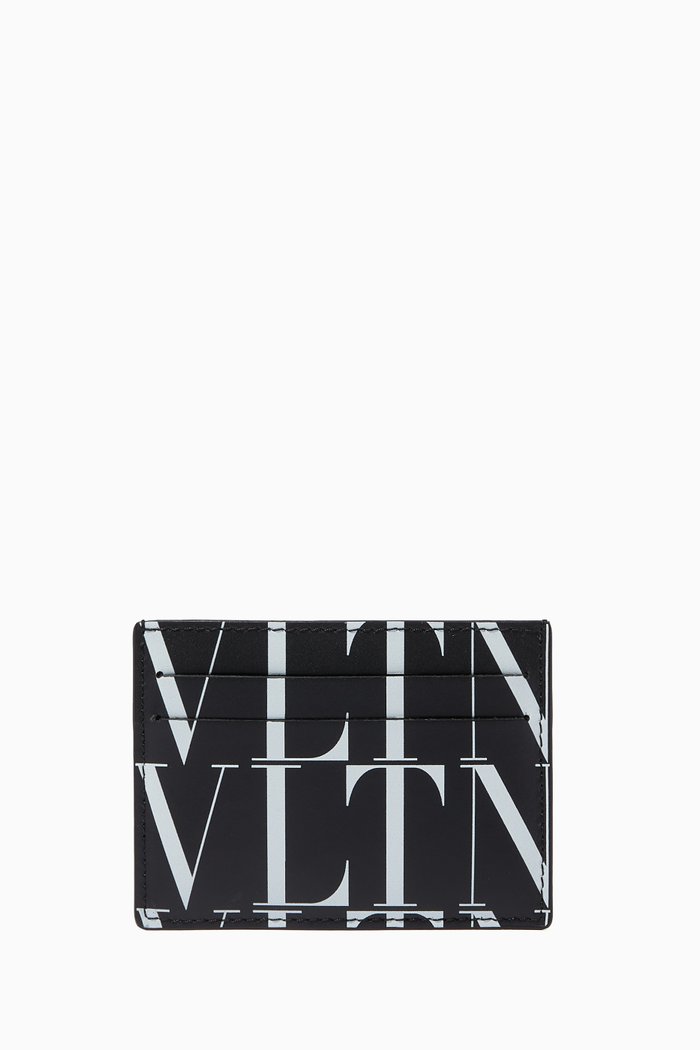 

Valentino Garavani VLTN TIMES Cardholder in Calfskin, Black