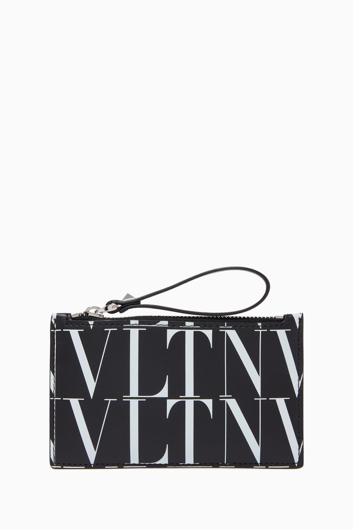 

Valentino Garavani VLTN TIMES Cardholder in Calfskin, Black