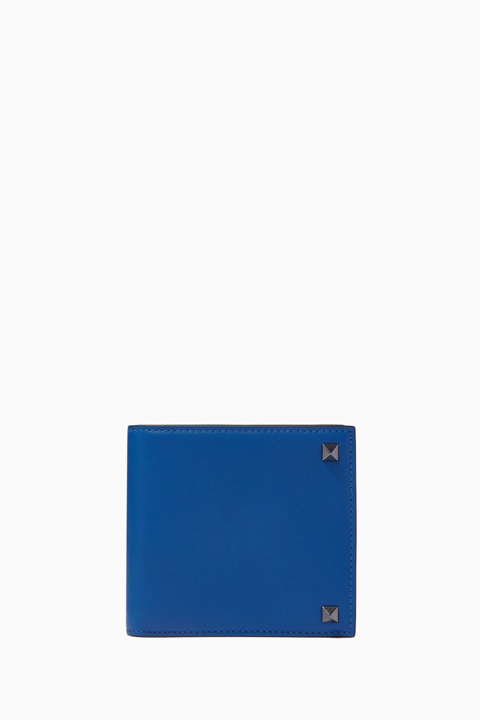 

Valentino Garavani Rockstud Wallet in Calfskin, Blue