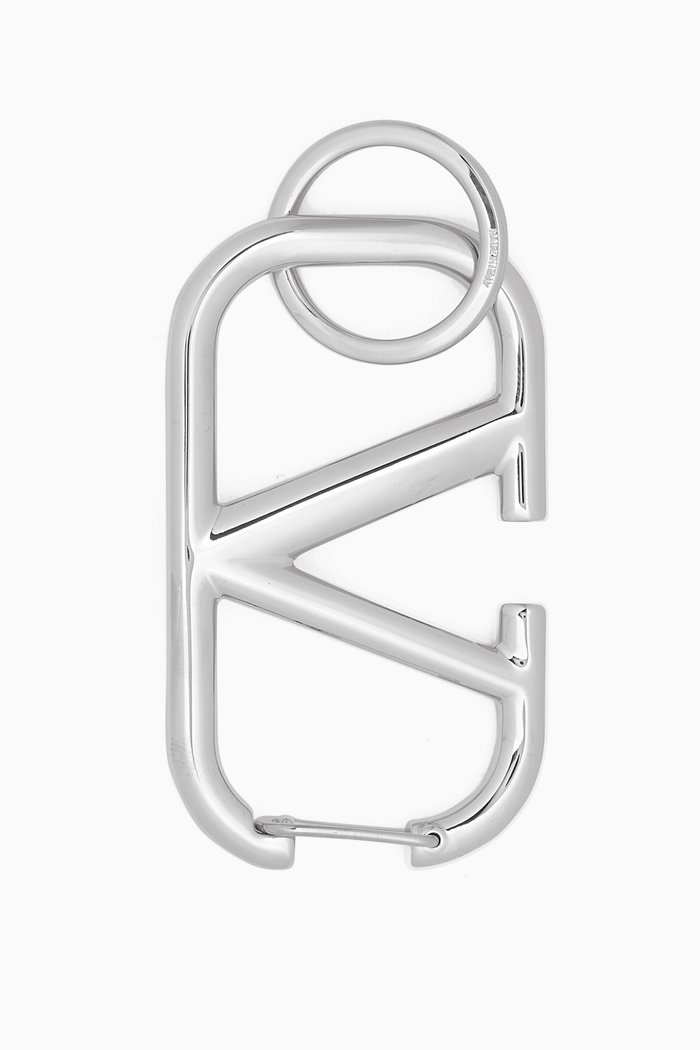 

Valentino Garavani VLOGO Keychain in Metal, Silver