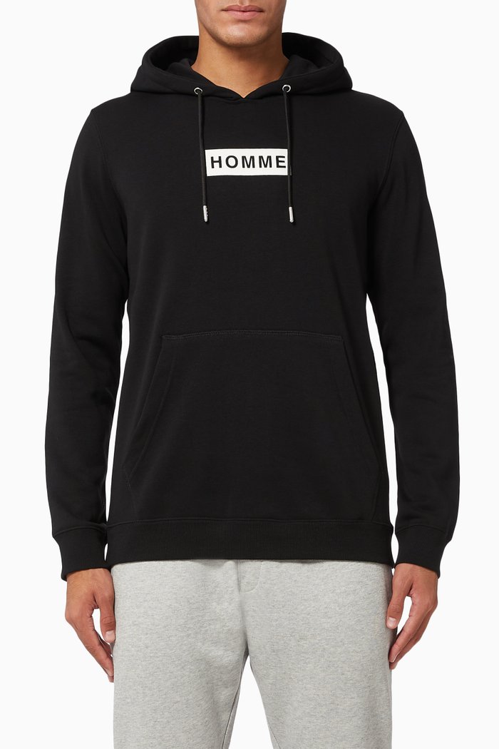 

Logo Jersey Hoodie, Black