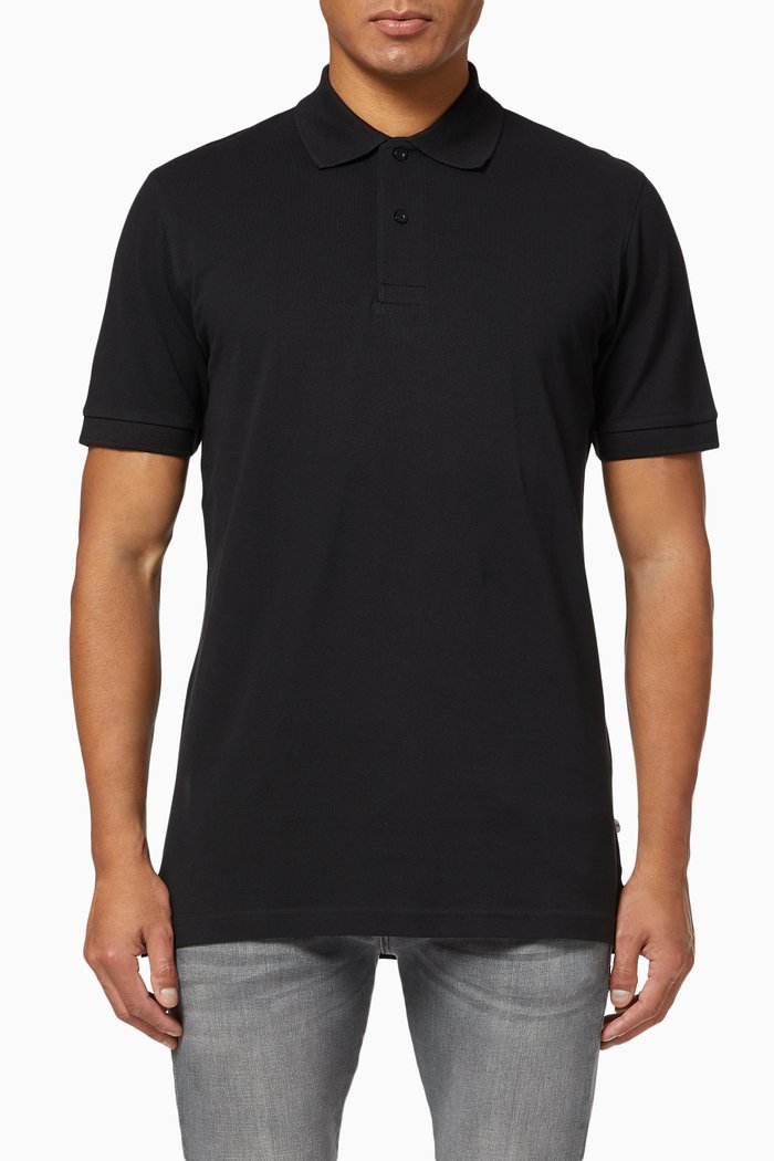 

Organic Cotton Pique Polo Shirt, Black
